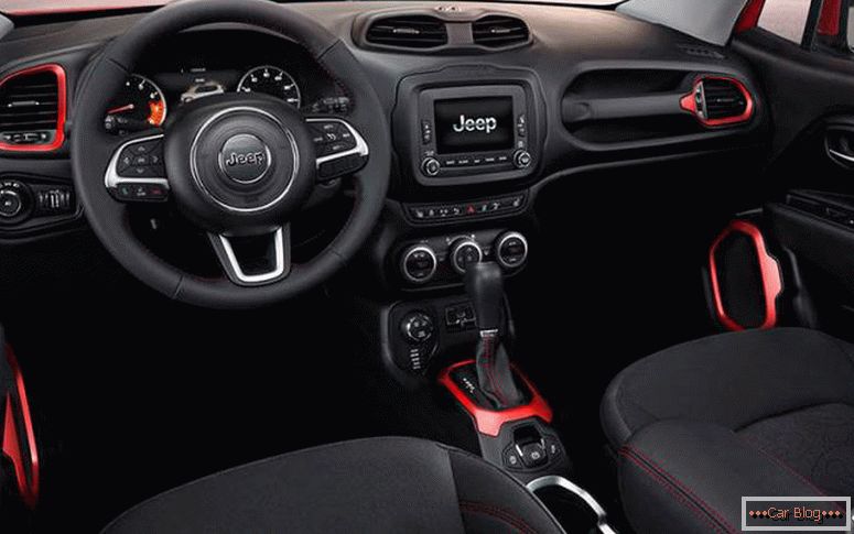 Jeep Renegade auto interior fotografie