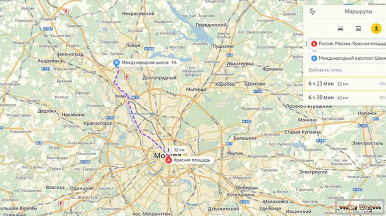 cum să faci un traseu prin hărțile Yandex cu mașina