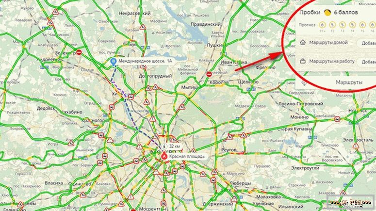cum să creați un traseu în hărțile Yandex pe o mașină, luând în considerare blocajele de trafic