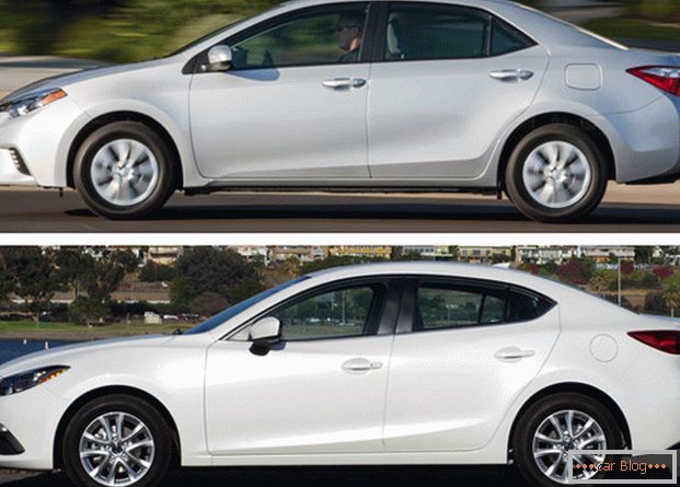 Mazda 3 și Toyota Corolla - ambele mașini au caracteristici pozitive