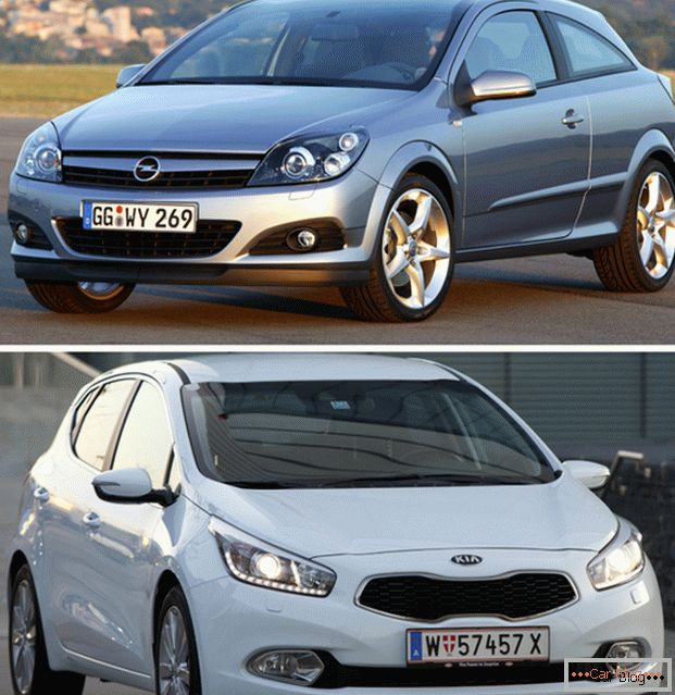 Compararea autoturismelor Opel Astra GTC și Kia Sid GT